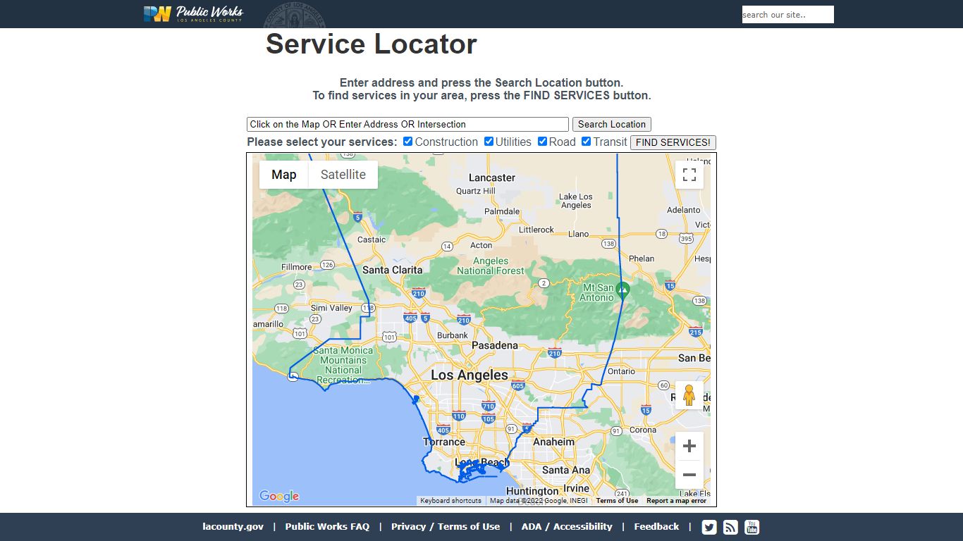Service Locator - Los Angeles County, California